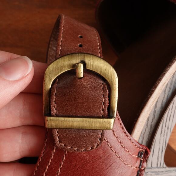 Dansko Shoes Womens SZ EU 40 US 9.5-10 Red Darlene Red Leather Mary Jane Heels - Picture 15 of 15